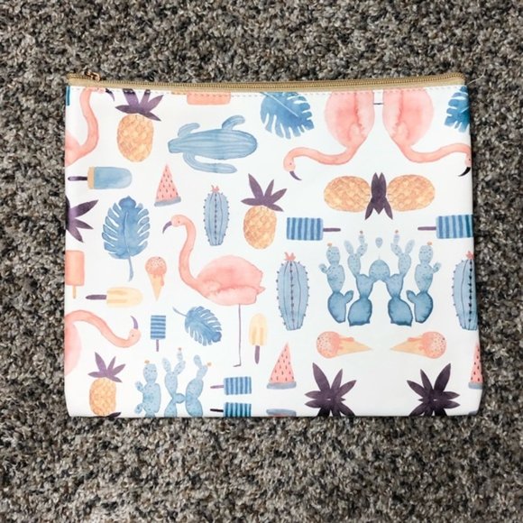 Boutique Handbags - 30. Flamingo/Pineapple Assortment Make-up Bag